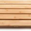 GOBAM Natural Bamboo Bath Mat - Non-Slip Shower & Bathtub Mat, Easy Clean Indoor & Outdoor Floor Mat for Spa, Sauna, Pool - Small 19.7 x 13 inches
