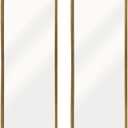 Gold Thin Mirror for Skinny Entryway Living Room badroom,Full Lenth Long Retangle Mirror with Round Corner 9" X 36"-2pack