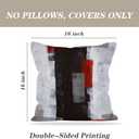 Red and Grey Pillow Cover, Modern Black White Decorative Throw Pillow Cushion Cover for Bedroom Sofa Living Room 16 x 16 Inch Set of 2