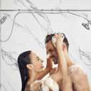 Double Shower Head for Couple, High Pressure High Pressure Dual Showerhead Combo, Adjustable Height Shower Rod with Hook, 10-Setting Handheld Shower Head, 9-Setting Handheld Shower Head, Chrome