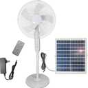 16-inch Solar Oscillating Standing Fan,15000mAh Rechargeable Mobile Fan,Remote Control Floor Fan, Height-adjustable Suitable for Bedroom, Study or Outdoor