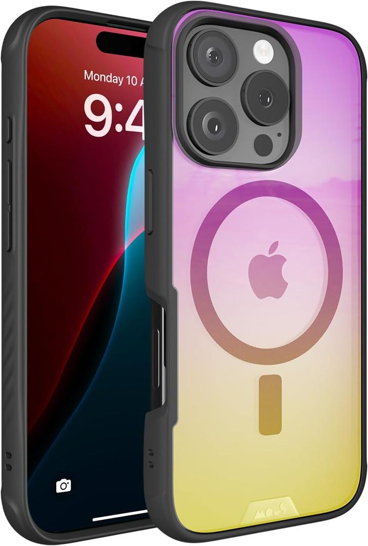 Mous for iPhone 16 Pro Max Clear Case MagSafe Compatible - Clarity 3.0 Iridescent - Protective Scratch Resistant Crystal Clear & Slim Design (iPhone 16 Pro Max, Iridescent)