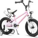 Glerc Fantacy Kids Bike, 12-20 Inch Children Bicycle for 2-13 Years Old Boys Girls, Kids Bicycle with Water Bottle Holder & Headlight & Training Wheels, Multiple Colors (Pink)