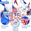 FOZEE 16Pcs USA 250th Anniversary Hanging Swirls | 1776-2026 America 250 Semiquincentennial Decorations, Patriotic Red White Blue July 4th Party Supplies