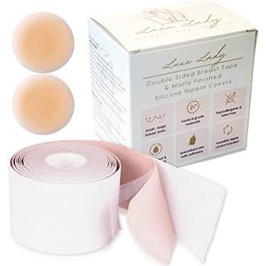 Luxe Lady Double Sided Boobtape only no  Nipple Covers | Double Sided Sticky Bra Alternative - Double Sided Boob Tape | Double Sided Body Tape for Clothes - Skin Safe | Double Sided Tape for Clothes