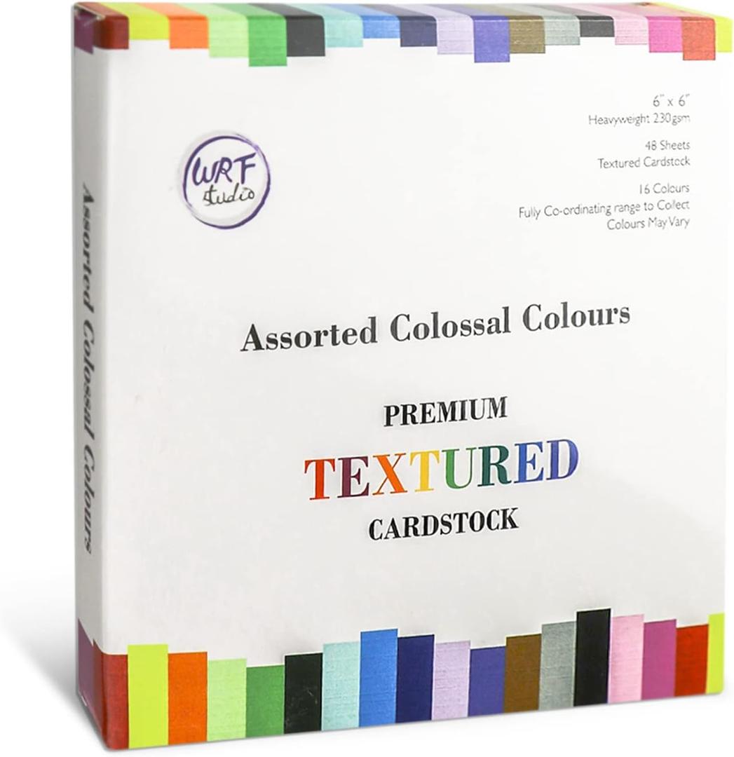 48 Sheets Colored Linen Textured Cardstock, 80 lb, 16 Colors, 6" x 6" Multi Color Card Stock, One Side Textured Smooth Matte Premium Cardstock Paper for Decor, Art Craft and Scrapbooking