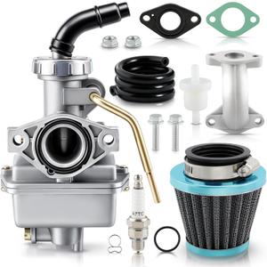 AUTOKAY PZ20 Carb Carburetor 49cc 70cc 90cc 100cc 110cc 125cc Coolster NST for Chinese ATV Quad Go kart 4 strokeSUNL TAOTAO JCL for Honda CRF50F XL75 CRF80F XR50R Carb with Gasket Air Filter
