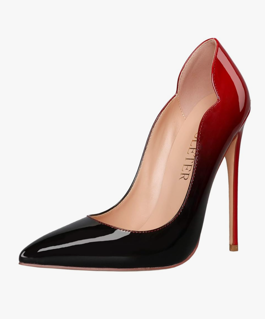 COLETER Women's Sexy Pointed Toe High Heels,4.72 inch/12cm Patent Leather Pumps,Wedding Dress Shoes,Cute Evening Stilettos 8