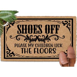 Shoes Off Please My Children Lick The Floors 30"x18" Greet Guests with Fall Door Mat Outdoor Front Door Mats Indoor Mats for Front Door Entry Small Rugs for Entryway