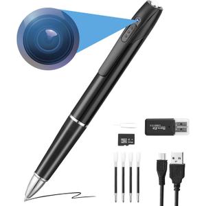 1080P HD Spy Camera, 64GB Mini Body Cam, Hidden Cameras, Mini Camera, Rechargeable Small Pocket Cam, Suitable for Feetings, Classrooms, Business Negotiations