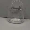 Purse Vase for Flowers, Unique Clear Glass Bag Vases with Handle, Handbag Shape Flower Vase Fish Bowl, Wide Mouth Bubble Vases for Wedding Birthday Centerpieces, Home Garden Decor(Transparent)