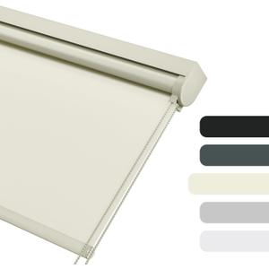 Blackout Roller Shades for Windows, Color-Matched Roller Blinds, UV Protection, Thermal Insulation Fabric Room Darkening Shades for Home, Office, Beige, Custom Size