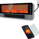 Space Heater, Space Heaters for Indoor Use, Fireplace Heater, WiFi and Tuya App Controlled, 3D Flame Effect, 1500W Portable Air Conditioner Fast Heating Space, Easy Installation, 24H Timer
