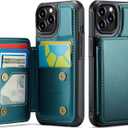 Vinich for iPhone 11 Pro Max Wallet Case with Card Holder, RFID Blocking Credit Slots Kickstand Shockproof Phone Cover Fit for iPhone 11 Pro Max 6.5" Bluish Green