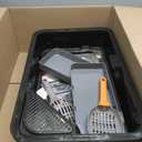 2 Pack Stainless Steel Litter Box - XL Extra Large Metal Cat Litter Box with Scoop & Pedal for Big Cats and Multi-Cats, Angled Entrance Design, Anti-Urine Leakage, Non-Stick Bottom