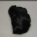 Small Lace Front Wig Middle Part Wavy Yaki Synthetic Wig Heat Resistant Fiber Natural Looking 18 Inch Wavy Wig for Women  Off Black