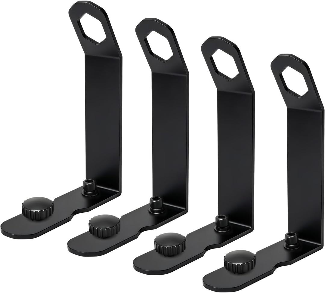 Load Stops for T-Slot Cross Bars 4-Pack, Stainless Steel Replacement with Secure Locking Clamps - Compatible with Roof Racks for Kayak, Canoe, Ladder, Ski, Surfboard, Paddleboard, Snowboard, Black
