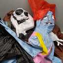 6FT Outdoor Halloween inflatables Decorations,Hill Skeleton Couple Pumpkin Decor, Built-in LED Lights,Blow up Yard Outdoor Garden Halloween Party Decorations