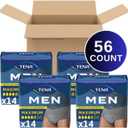Tena Men Maximum Incontinence Underwear, Grey, XXL 55-66in, 56 ct