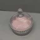 Tioncy 2 Pcs Extra Large Dusting Powder Puff and Container for Women-6'' Glass Crystal Dusting Powder Container with Body Soft Washable Reusable Velour Face(Clear,Classic)