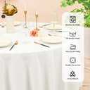 REWOMC 10 Pack Round Tablecloths - 108 Inch, Ivory Polyester Table Cover, Stain and Wrinkle Resistant Washable Fabric, Wedding Banquet Parties