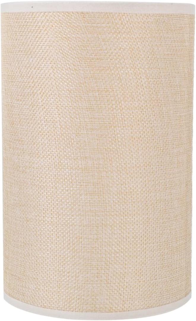 Angoily E27 Cloth Lampshade 7.87X5.11X5.11In Narrow Drum Light Cover Beige Linen Lamp Accessory for Home Office Wall Floor Ceiling Lamps