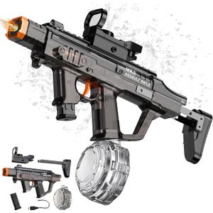 Electric Water Gun for Adults Kids, Automatic Squirt Gun with Water Spray Sound and Led Light, Summer Outdoor Watergun Pool Beach Party Toys for Boys Girls, moderate