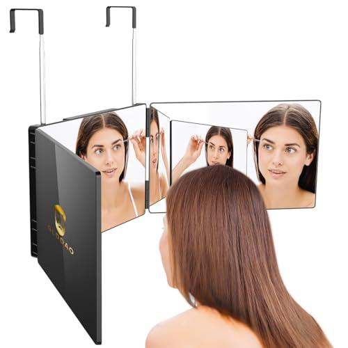 GLDDAO 360 Mirror for Haircuts for Men for Women for Braiding Hair Trifold 3 Way Mirror to See Back of Head Barber Haircut Tool Three Way for Hair Cutting Self Cut