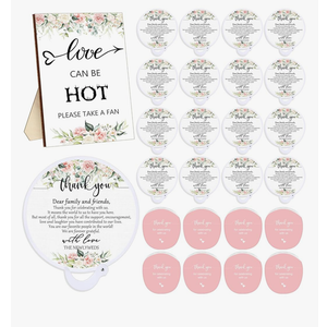Wenqik 100 Set Wedding Favors for Guests Compact Folding Fans Bulk Thank You Gifts for Wedding Souvenirs