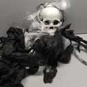 Halloween Outdoor Decor Animated Groundbreaker Zombie with Flashing Eyes and Creepy Sound for Halloween Yard,Lawn,Patio,Haunted House (Red)