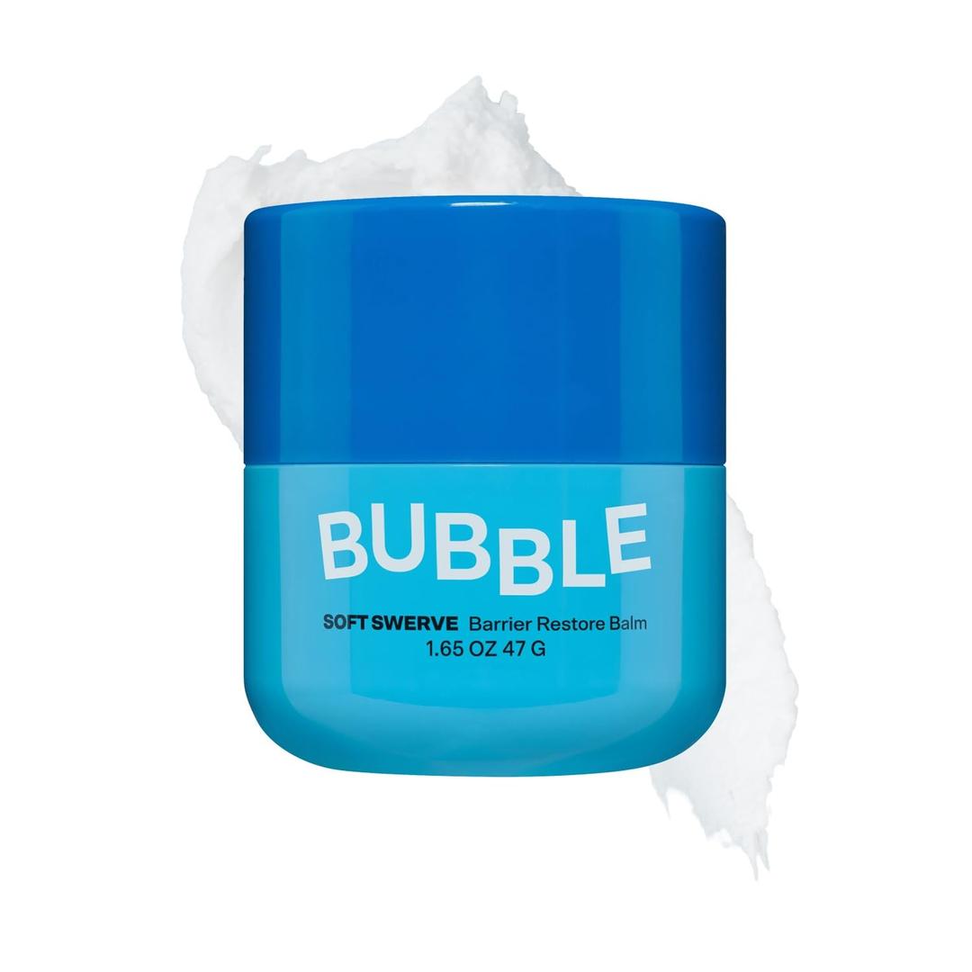 Bubble Skincare Soft Swerve Barrier Cream - Face Moisturizer for Dry Skin, Skin Barrier Repair Balm - Moisture-Sealing Face Balm with Squalane, Shea Butter, Ceramides, Niacinamide (47g)