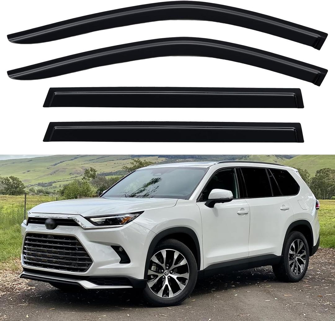 Window Visors Rain Guards for 2024 2025 2026 Toyota Grand Highlander & Lexus TX, Out-Channel Window Vent Wind Deflectors Visors Shades