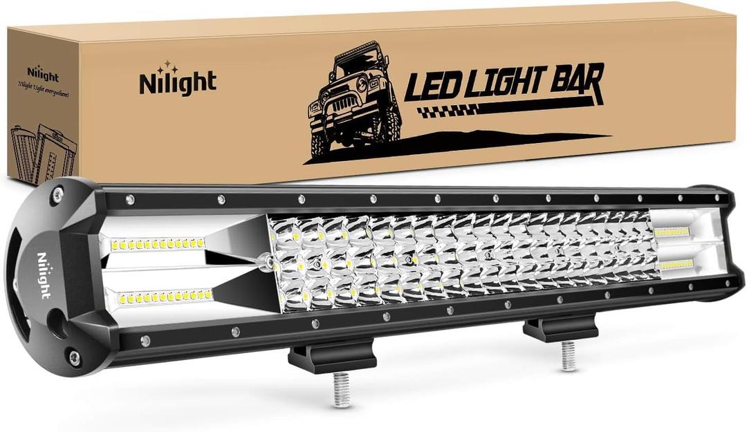 Nilight LED Light Bar 26Inch 360W Flood Spot Combo Triple Row Driving Lamp Roof Bumper Off Road LED Work Lights Pods for Van Camper Wagon Car Pickup Golf Cart ATV UTV SUV Truck Boat 4x4