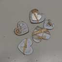 Wonderjune 6 Pcs Valentine's Day Decorations Rustic Heart Shaped Wooden Sign Farmhouse Love Wood Block Table Centerpiece Valentines Tiered Tray Decor for Valentines Day Wedding Home (Neutral Style)