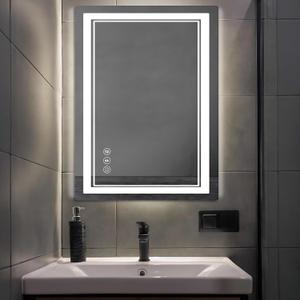20x 28 LED Bathroom Mirror with Lights, Anti-Fog, Dimmable, Backlit + Front Lit, Memory Function, Lighted Bathroom Vanity Mirror for Wall(Horizontal/Vertical).