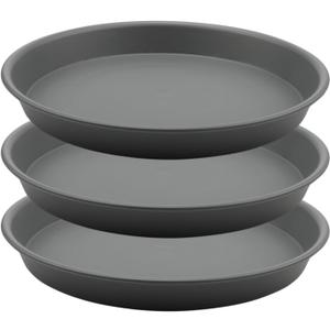 TITE Plant Saucer Heavy Large Planter Durable Thicker Plastic Plant Trays for Indoors and Outdoor,Plant Saucer Drip Trays (Grey, 12 inch)