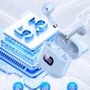 KTGEE Wireless Earbuds Bluetooth 5.3 Headphones, 40Hrs Playback Stereo Ear Buds with LED Display Charging Case IPX7 Waterproof in-Ear Earphones with Mic for Phone Tablet Laptop Sports, Blue