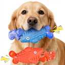 Kseroo Tough Dog Toys for Aggressive Chewers: 2 Pack Indestructible Dog Toys to Keep Them Busy, Tough Chew Toys for Large Dogs, Nylon & Rubber Dog Chew Bones, Squeaky Dog Toy for Large Breed