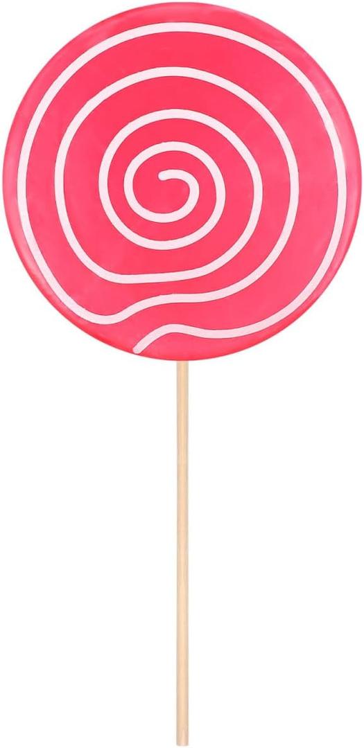 Amosfun Large Fake Swirl Lollipop 15.7 x 7.9 Inch Artificial Wood Faux Candy Photo Booth Props Baby Shower Girls Birthday Tea Party Decoration