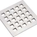 3.75 Inch Square Shower Drain Cover 5mm Thick Floor Drain Square Grille (Brushed Nickel)