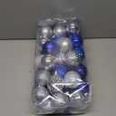 GANGLIAN 36 Pcs Christmas Ball Ornaments Navy Blue/WhitChristmas Ornaments Set for Valentine's Day Decorations Shatterproof Xmas Decorations Ornaments Bulk Balls 2.36" Hanging Decor for New Year Party