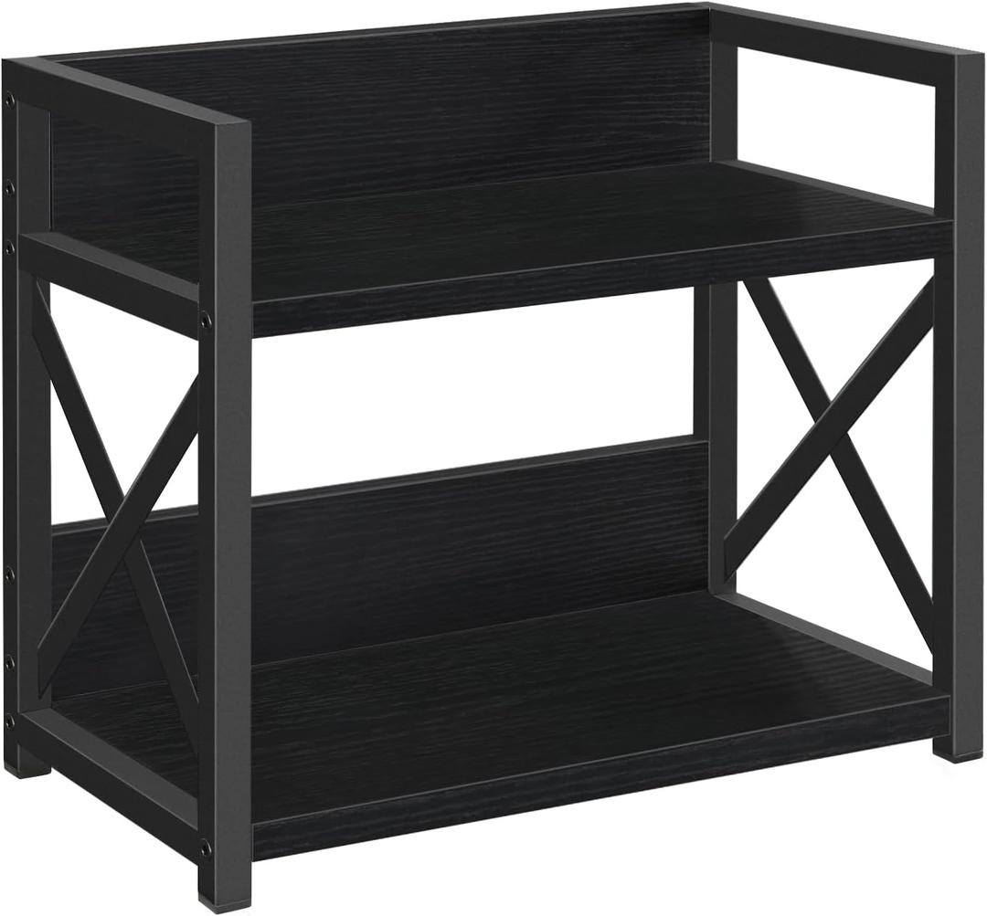 YINMIT Countertop Shelf Organizer,Coffee Bar Accessories,Spice Rack,Coffee Counter Shelf,2 Tier Coffee Organizer Station for Mugs,Cups,Cream,Syrup (Black, Small)