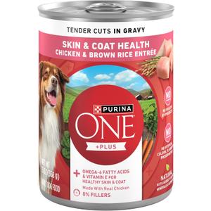 Purina ONE Tender Cuts Skin & Coat Chicken & Brown Rice Wet Dog Food - (Pack of 12) 13 oz. Cans BB 10/2026