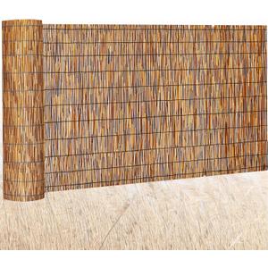 Barydat 1 Pcs 3 x 16.4 ft Reed Fence Roll, 85% Shade Bamboo Privacy Screen, Natural Decorative Reed Fencing for Outdoor Garden Backyard Patio Balcony
