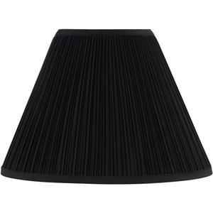 Aspen Creative 33167, Mushroom Pleated Traditional Black Spider Lamp Shade, 6-1/2" Top x 15" Bottom x 11" Slant