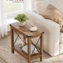 VASAGLE 2-Tier End Table, Side Table with Bottom Shelf, Nightstand for Small Spaces, for Living Room, Bedroom, Farmhouse Style, Honey Brown ULET235K41