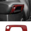 Savadicar Red Carbon Fiber Interior Accessories - Armrest Switch Bezel Trim Cover for 2018-Present Jeep Wrangler JL JLU 4XE & Gladiator JT - Premium Texture Interior Decor Upgrade Option, 1-Piece