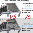 Large Turtle Basking Platform for Aquatic Turtles, Sturdy Standing Turtle Dock with Non-Slip Ramp, Red Ear Slider Tank Accessories for 25/29/40/55 Gal, Gray/Black