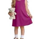 Custoneei Toddler Girls' Sleeveless Tank Dress, Fuchsia, 3T