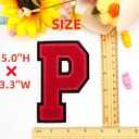 2Pcs 5.0" Red Chenille Letter Patches, Iron On Embroidered Alphabet Patches for Clothing, Jeans, Jackets, Backpacks, Hats- Varsity Letters with Black Border (Letter P)